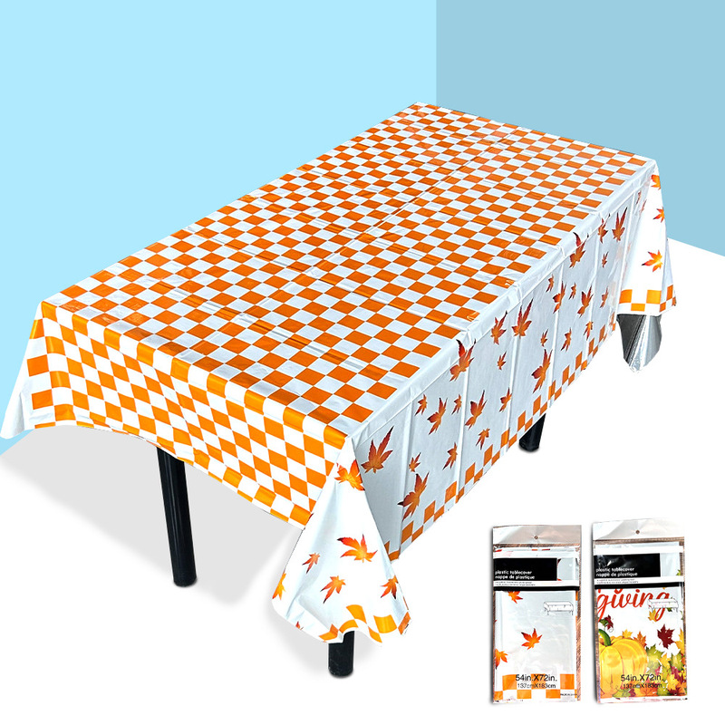 Factory Supply Disposable Party Tablecloth cpp Plastic Cloth Birthday Tablecloth Dining Cloth Thanksgiving Series Tablecloth