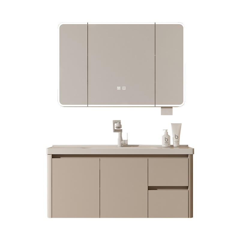 gabinete de baño de aire crema de baño combinación de panal de abeja de ángulo redondeado arco integral cerámica lavabo lavabo lavabo