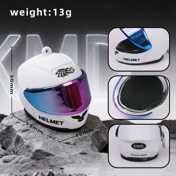 Cross-border bestseller: Mini motorcycle helmet keychain pendant, car key accessory, small promotional gift for business openings, wholesale