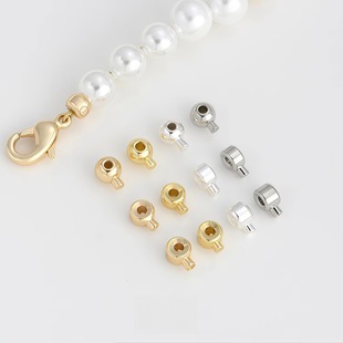 Copper Plated with 14K Gold, Color-Preserving Narrow Version Positioning Buckle Wholesale, Handmade DIY Bracelet Accessories, Snap Buckle Pressure Cooker Positioning Beads