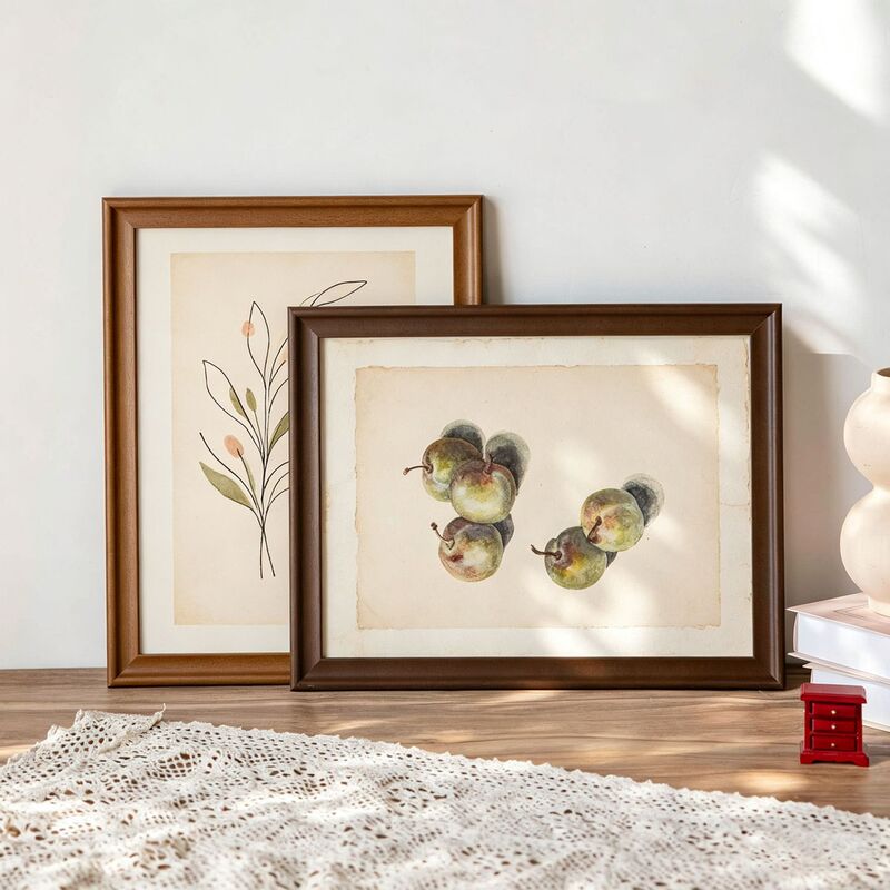 Solid wood photo frame for display, photo printing into album, high-end feel, 6-inch, 7-inch, 8-inch empty frame with printing, DIY customization for wall hanging