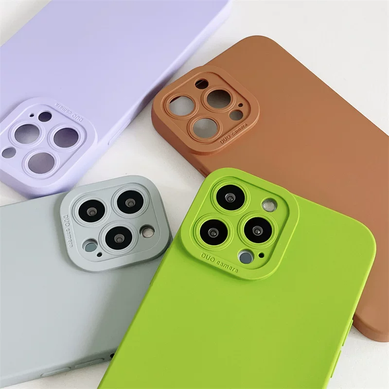 Чехол из силикона совместимый с Apple, для iPhone 14, защитный чехол, 15 Pro Max, защита от падений, простой и элегантный дизайн