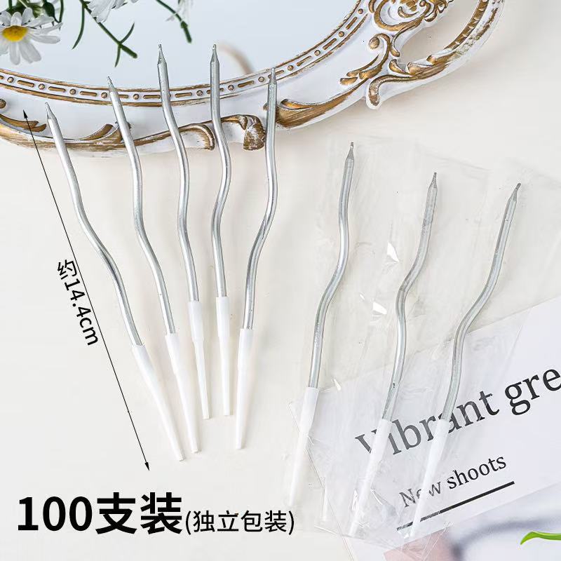 Red roja vela curva roja decoración de pastel Día de San Valentín Año nuevo vela curva espiral pastel de cumpleaños plug-in