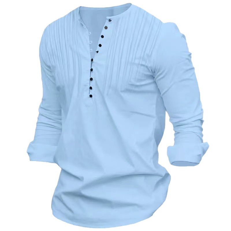Nueva primavera en stock popular transfronteriza Amazon AliExpress hombres de negocios multi-botón casual Camisa de manga larga
