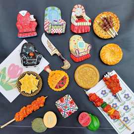 厂家批发新疆特色民族立体冰箱贴仿真磁性贴旅游纪念品树脂冰箱贴