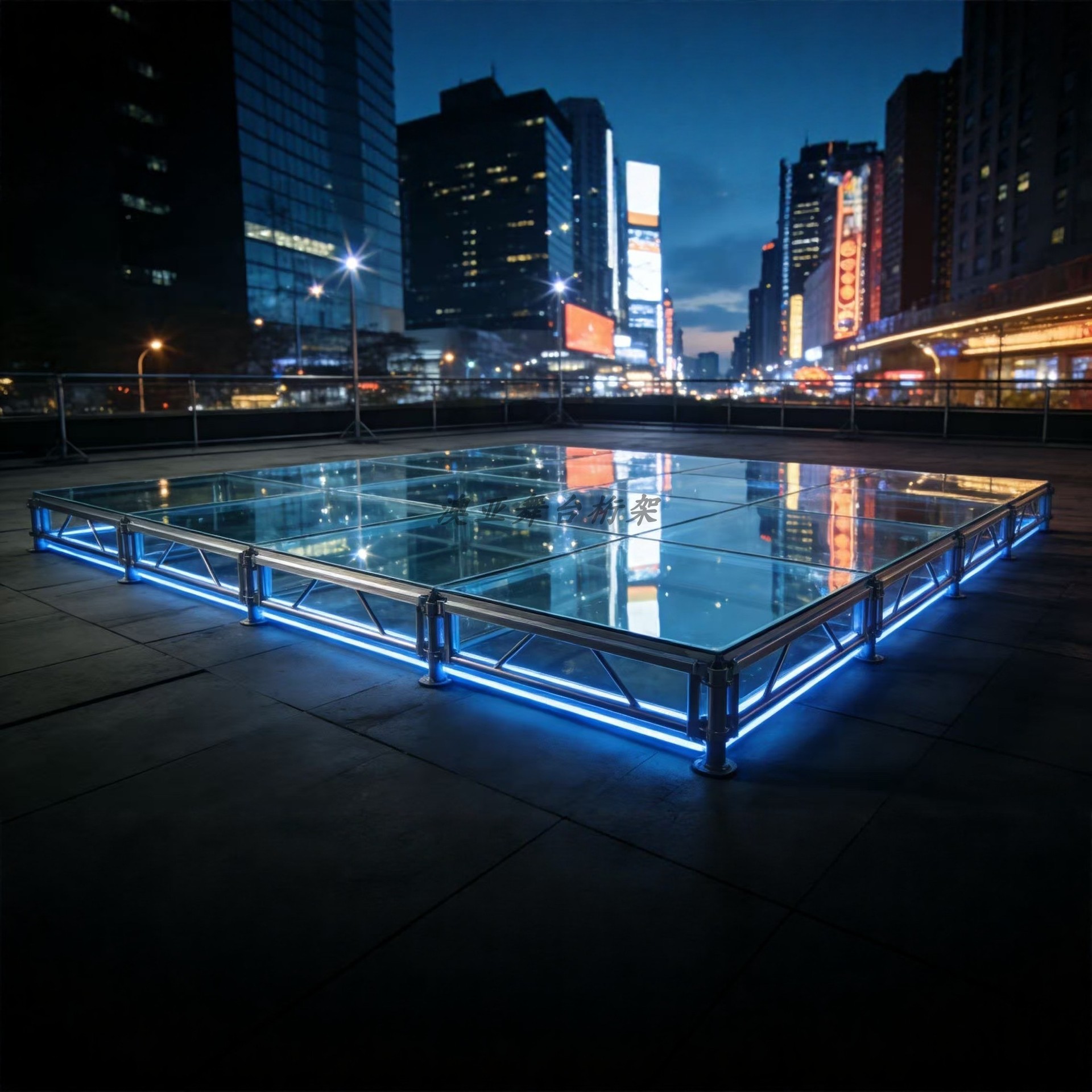 厂家批发户外演出活动舞台现货升降拼装快装铝合金玻璃舞台架子