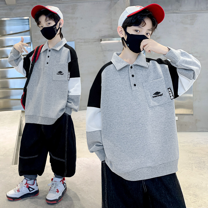 2024 New Spring Hoodie Children's Clothing Boy Spring-Autumn Style Kids Hoodie Versatile Middle and Big Kids Street Fashion Top