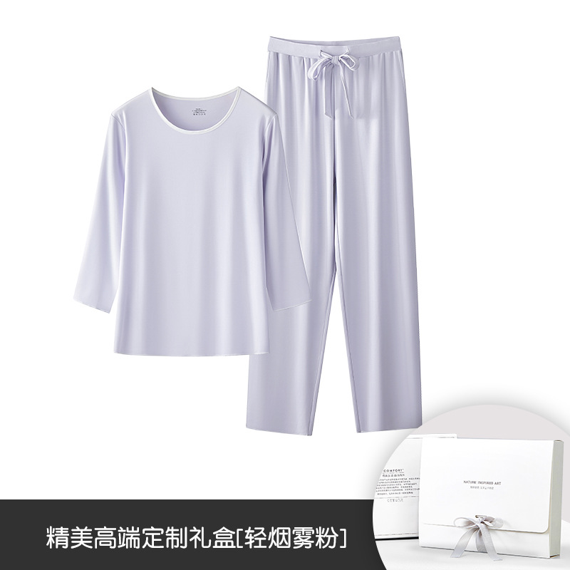 Procesamiento personalizado 80S lujo austriaco modal otoño e invierno pantalones recortados con mangas tres cuartos para mujer