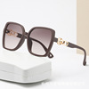 Square fashionable sunglasses, trend sun protection cream, 2023 collection, European style, internet celebrity, UF-protection