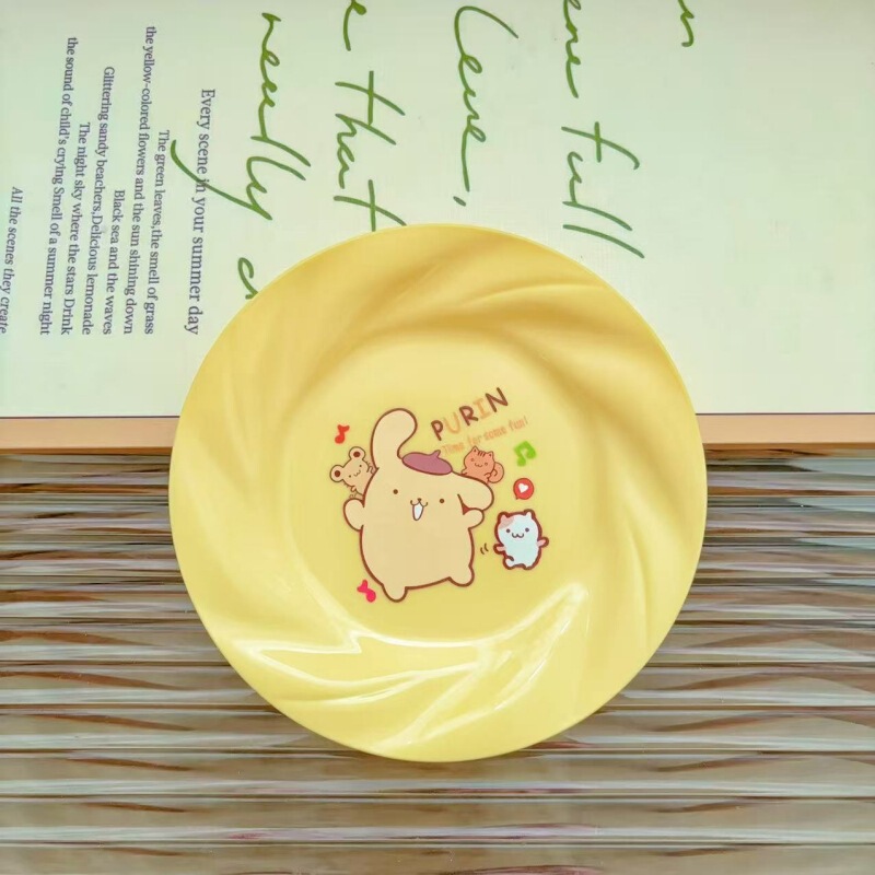 史迪仔猫咪家用餐桌吐骨碟点心盘库洛米塑料零食收纳盘甜品小吃盘|undefined