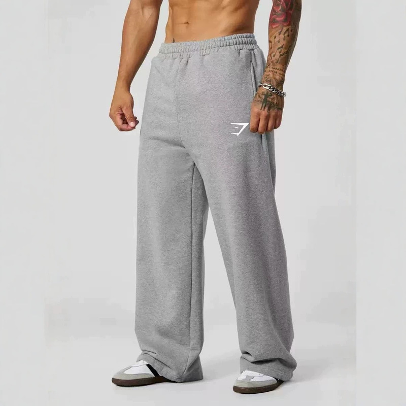 Gym Shark American-Style New Men's Sports Pants Jogging Muscle Fitness Three-Dimensional Straight Casual Long Pants