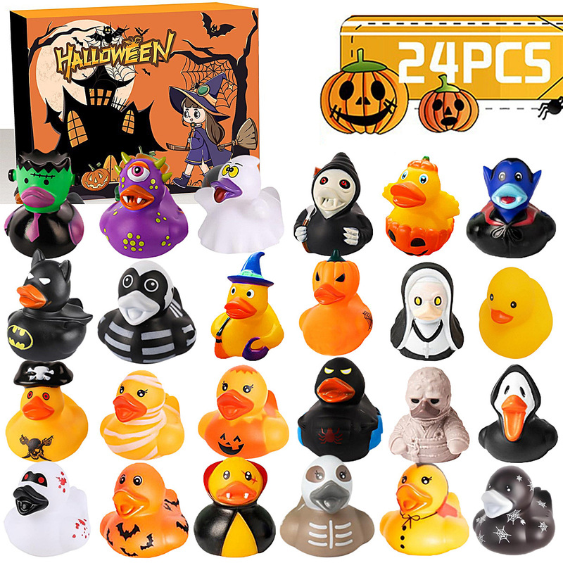 国境を越えた小さな黄色いアヒルのクリスマス・ハロウィンカレンダーボックスギフトセット、クリスマスラバーダックおもちゃ|undefined