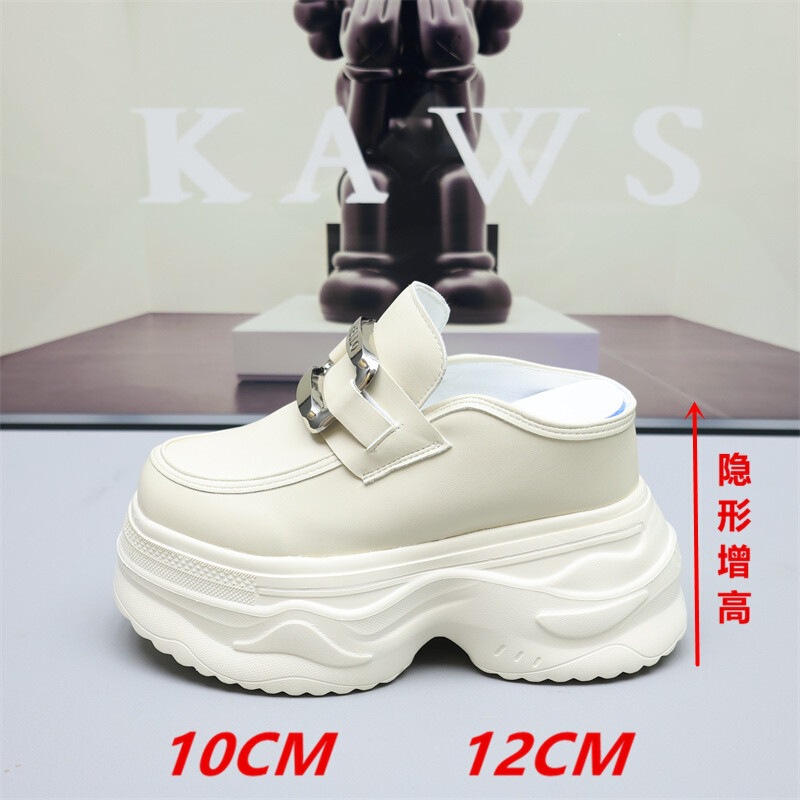 12cm Thick-Soled Height-Increasing Half-Slippers for Women, Summer Outdoor Wear, 2025 New Style, Slip-On Closed-Toe Sandals, 10cm 12cm Thick-Soled Height-Increasing Half-Slippers for Women, Summer Outdoor Wear, 2025 New Style, Slip-On Closed-Toe Sandals, 10cm
