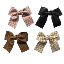 新款链条印花布艺印花蝴蝶结花朵头花配件拖鞋装饰配件