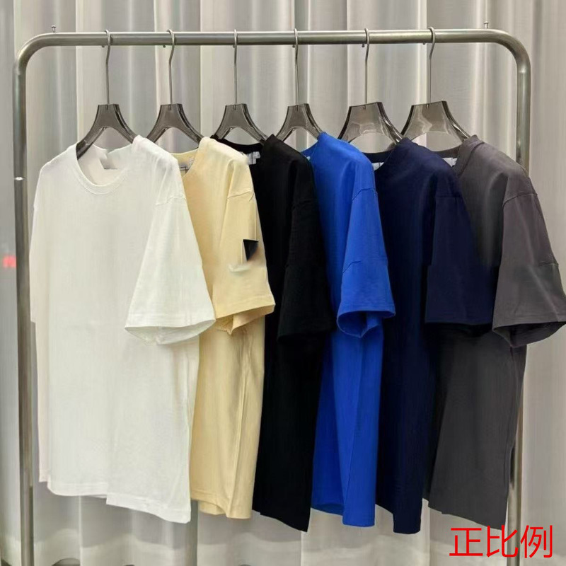 Cross-Border Ston Stone High-Quality Classic Armband Pure Color Casual Pullover Short-Sleeved T-Shirt Basic Model for Couples for Men and Women