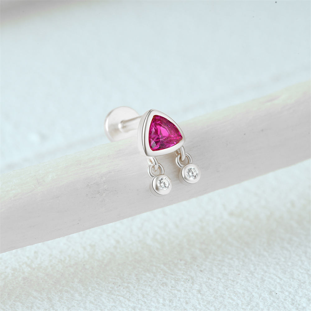 2g Weight Zircon Inlay Material Ear Studs Classification 1 Piece Quantity Daily, Street Occasion 925 Sterling Silver Material Geometric Pattern Women's Gender Plating Design Casual, Simple Style Style 1 Piece Ear Cartilage Rings & Studs Casual Simple Style Geometric 925 Sterling Silver Plating Zircon 15