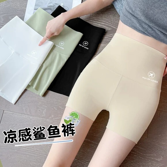 Shark Pants Summer Thin Safety Pants for Women Anti-Exposure Outer Wear Tummy Control Butt Lifting Yoga Cycling Bottoming Shorts Three Points