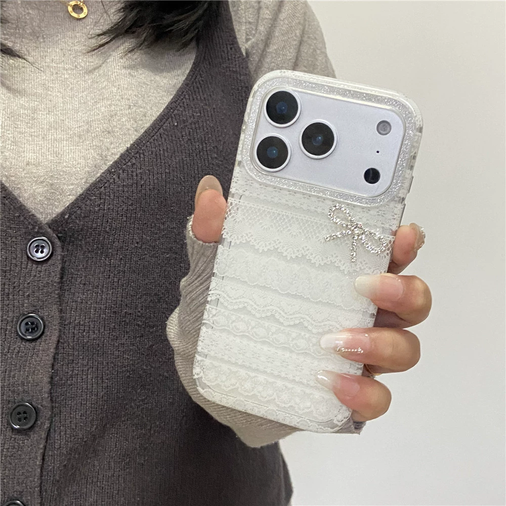Белый совместимый чехол для телефона с бантом, iphone, защита от падений
