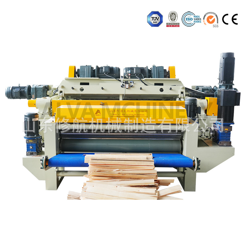 新型无卡旋切机自动数控旋切裁板一体机刨板机木材剥皮机找圆机