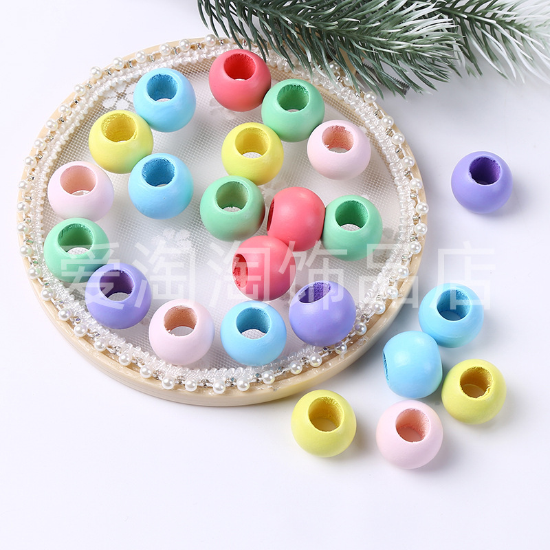 Diy beaded material wholesale 20/25MM super large hole beads environmental protection water paint wood beads loose beads beam beads luggage beads Diy beaded material wholesale 20/25MM super large hole beads environmental protection water paint wood beads loose beads beam beads luggage beads