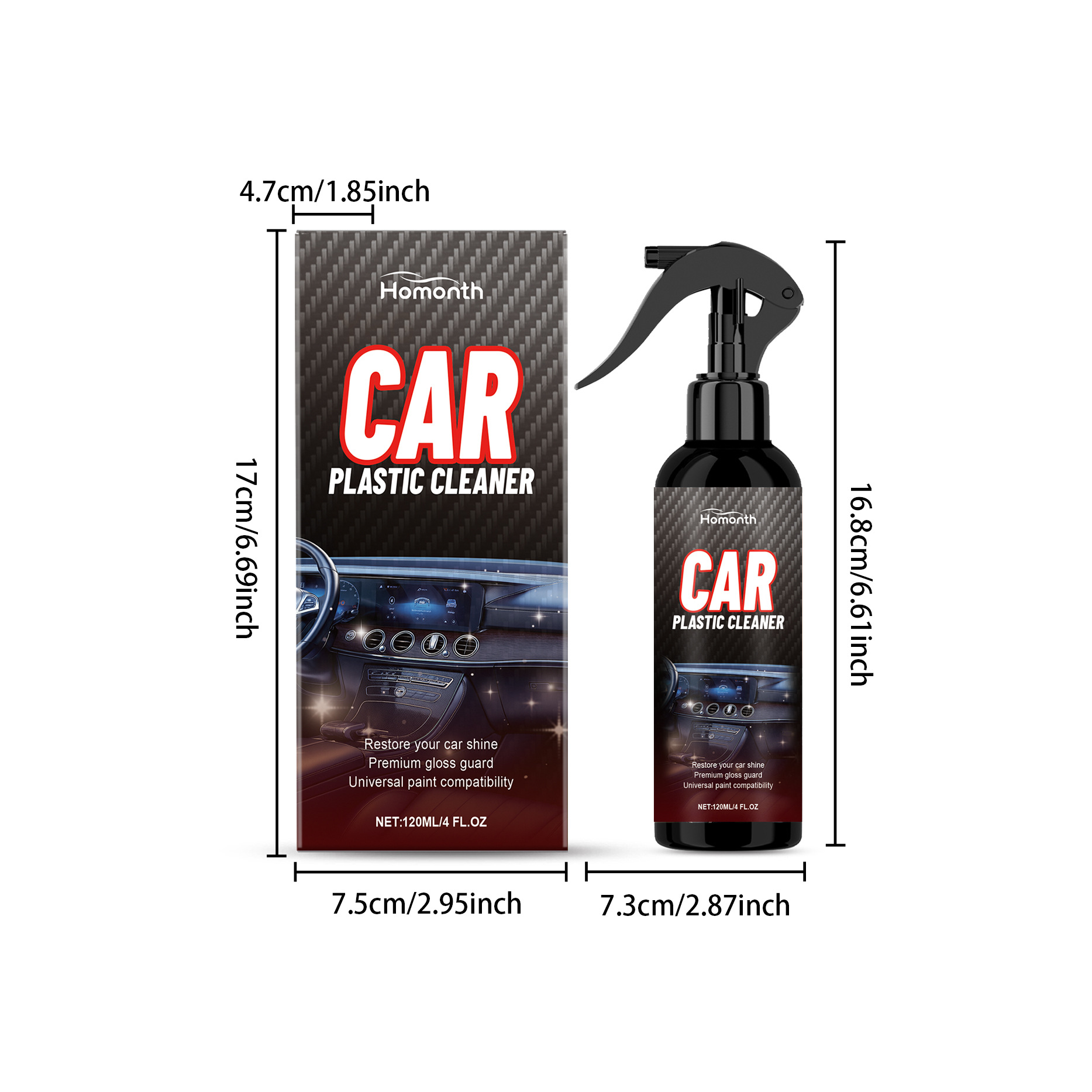 Homonth Car Interior Cleaning Spray Maintenance Renovation Interior Surface Cleaning and Decontamination Universal Cleaner