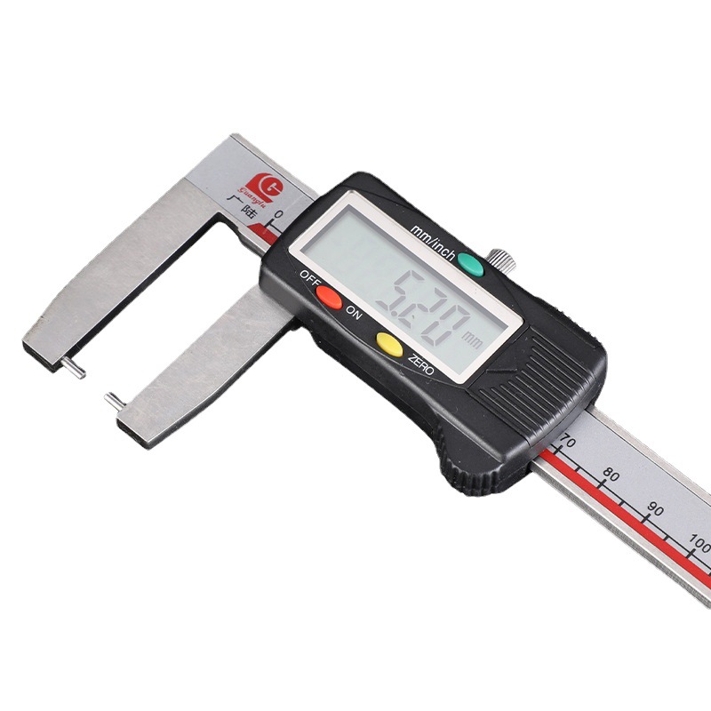 代理批发 桂林广陆 圆柱头外沟槽数显游标卡尺0-150mm测槽卡尺现