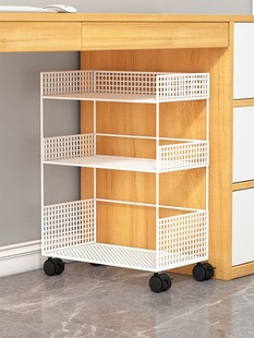 Bookshelf Storage Rack Household Floor Trolley Movable Storage Rack under Table Multi-layer Iron Storage Rack
