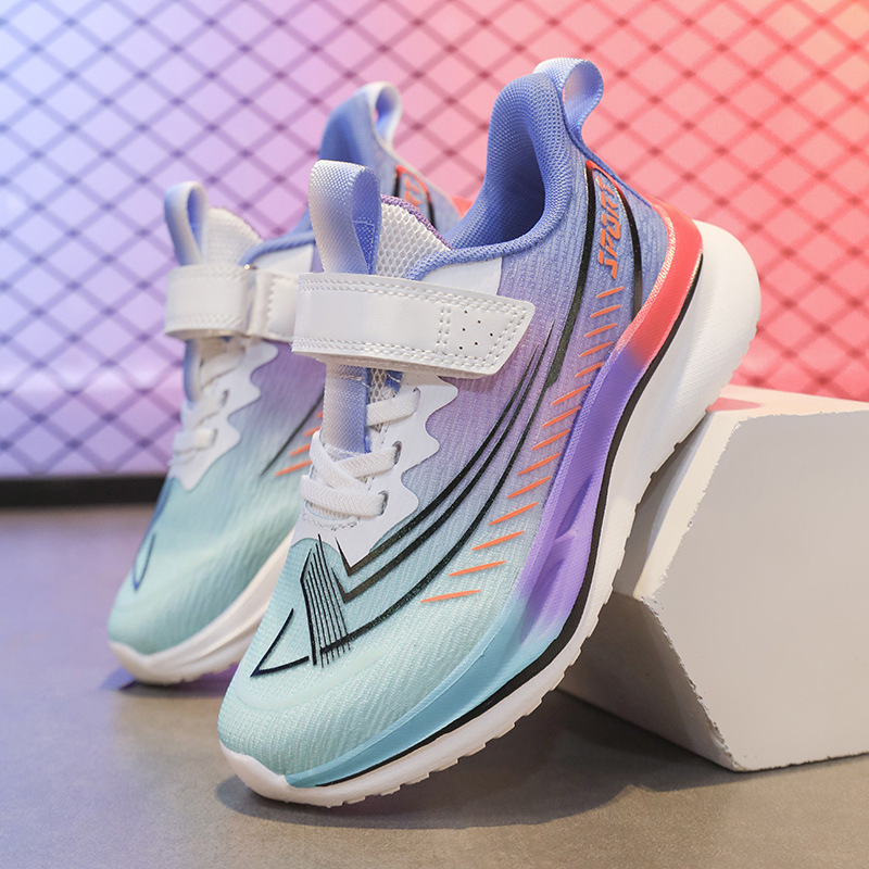 Zapatillas de Running con Velcro para Niños de Malla Transpirables y Antideslizantes para Pista