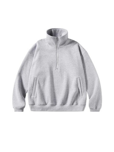 American style niche minimalist half-zip turtleneck sweatshirt jacket for men, spring and autumn trendy brand loose casual versatile top