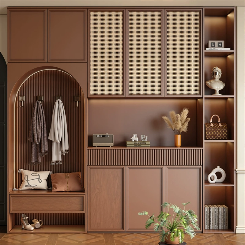 Коллекция тумб в антикварном стиле, шкафов для хранения из массива дерева, вместительных настенных пылезащитных шкафов для обуви, экологически чистых изделий ENF