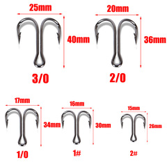 Spinning lures, hooks, rattlesnake hooks, high-carbon steel with barbs, size 2 black bass hooks, chicken claw butterfly hooks, spinning fishing