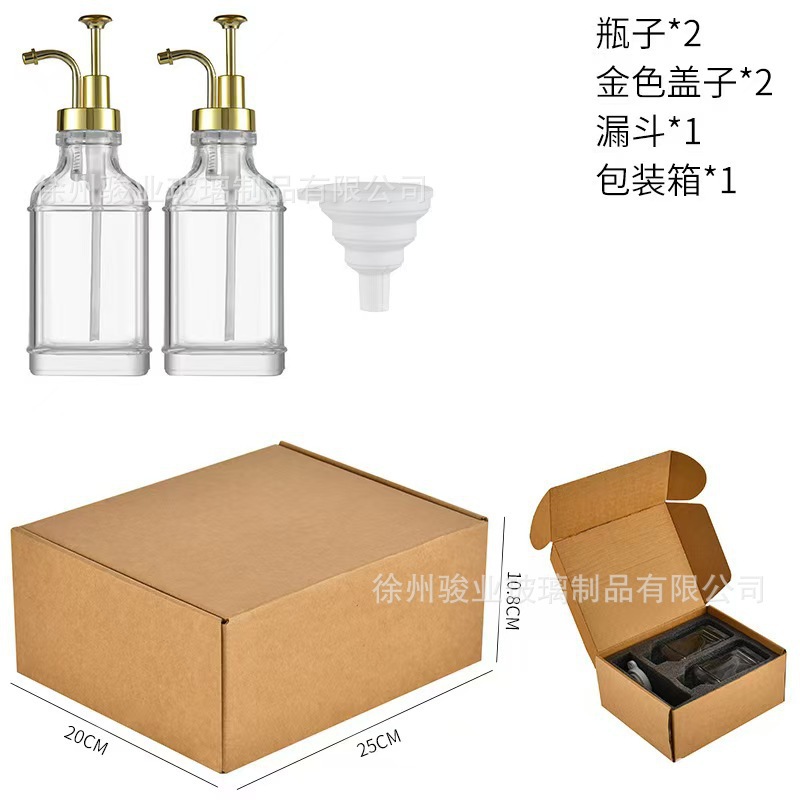 Amazon vidrio blanco cristalino 500ml emulsión jabón desinfectante de manos botella dispensador de café botella de jarabe