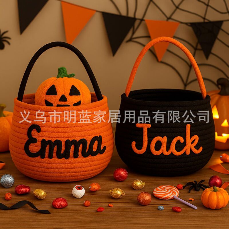 Halloween Gift Basket from the Manufacturer, Trick or Treat Basket with Name Tags, Storage Basket, Woven Storage Basket Halloween Gift Basket from the Manufacturer, Trick or Treat Basket with Name Tags, Storage Basket, Woven Storage Basket