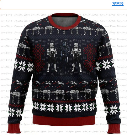 2024 venta caliente 3D impresión digital spot hombres casual todo-fósforo hombro de manga larga suéter suelto cuello redondo