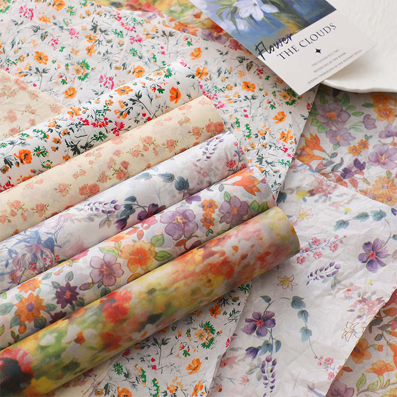 Engrosamiento de la flor de la colza de la celebridad de Internet forrada con papel de Sydney, pliegues, papel de embalaje de ramo, papel de embalaje de flores, bricolaje hecho a mano