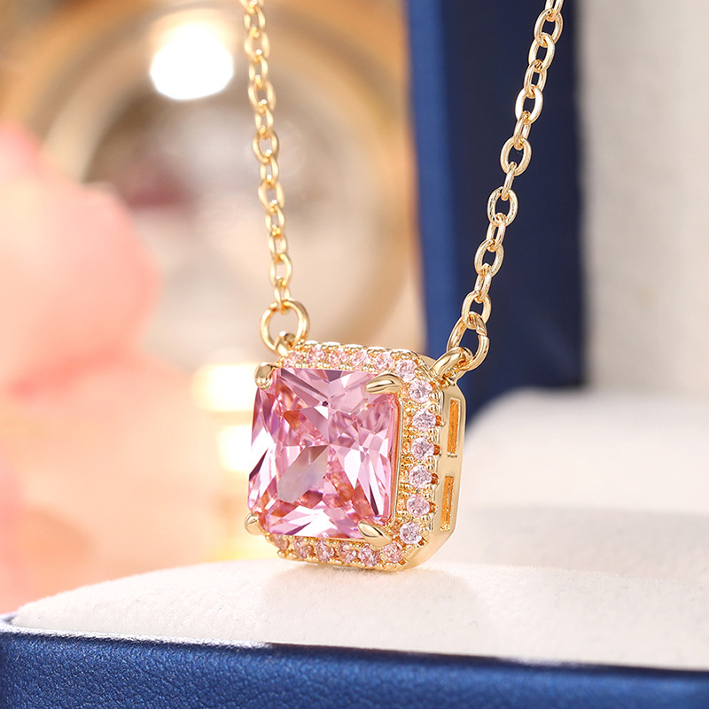 11g Weight Zircon Inlay Material Rings, Earrings, Necklace Classification Daily, Street Occasion Copper Material Square Pattern Women's Gender Inlay Design Shiny Style Shiny Square Copper Inlay Zircon Rings Earrings Necklace 15