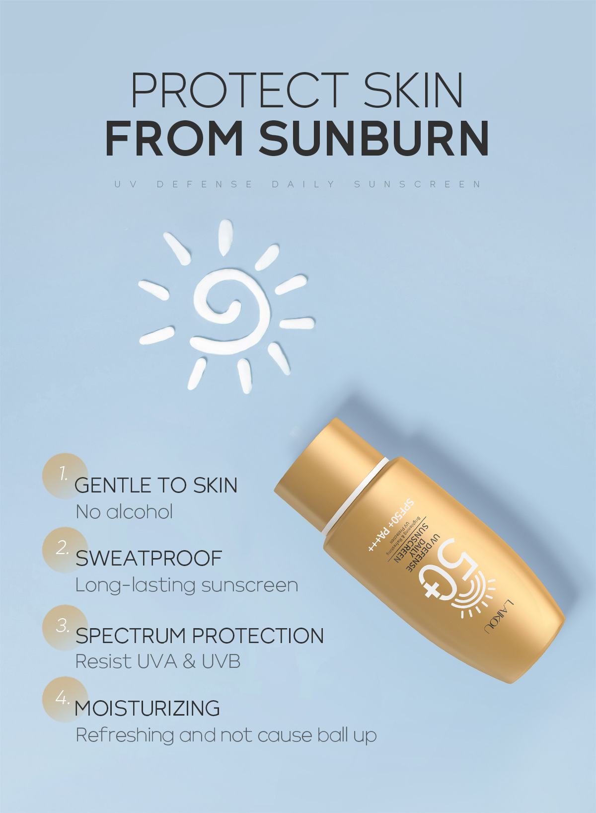 LAIKOU sunscreen50g LAIkou Protective Cream, Hydrating and Moisturizing Cosmetics and skin care products Cross-border undefined