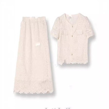 广州十三行 2024新款夏季法式蕾丝网纱舒适透气轻奢气质套装89152