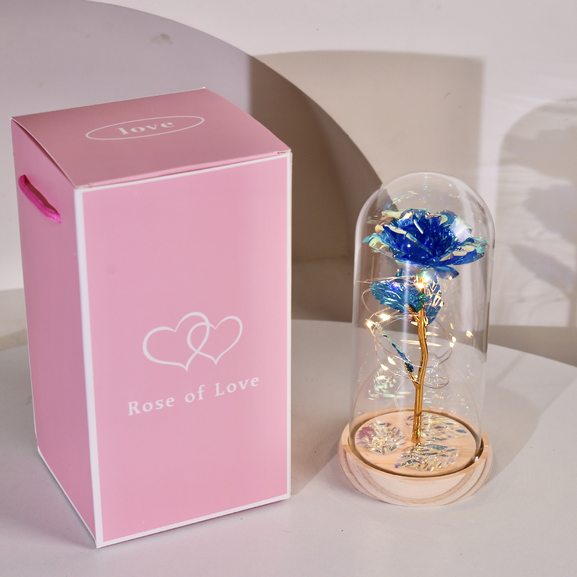 Blue (wooden base) (batteries included) - includes personalized card ✓
