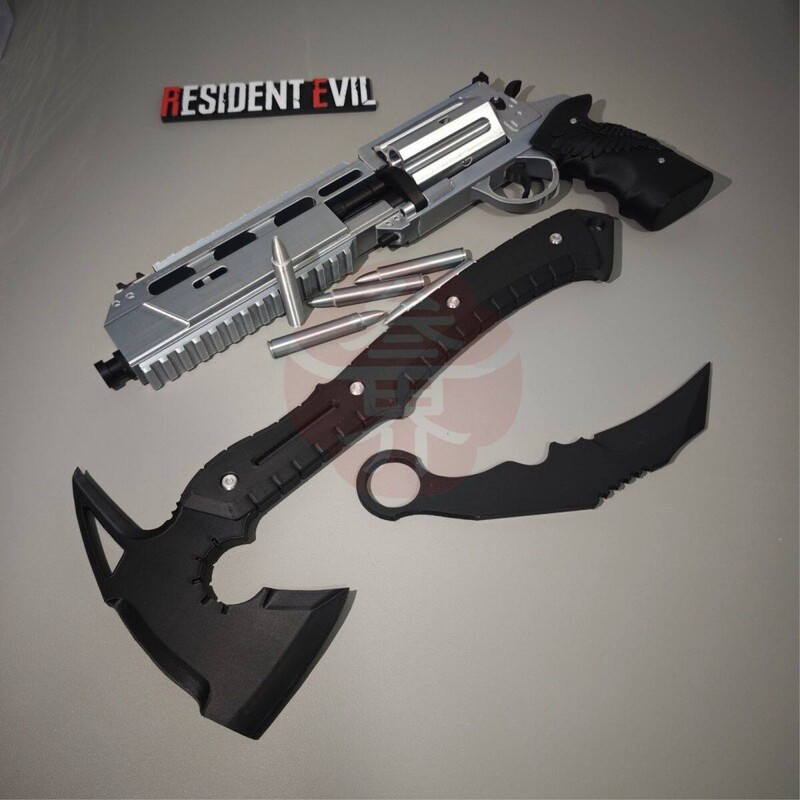 Resident Evil 9 Leon's Requiem Revolver Cosplay Prop, Movable and Detachable Magazine, Photo Prop Requiem