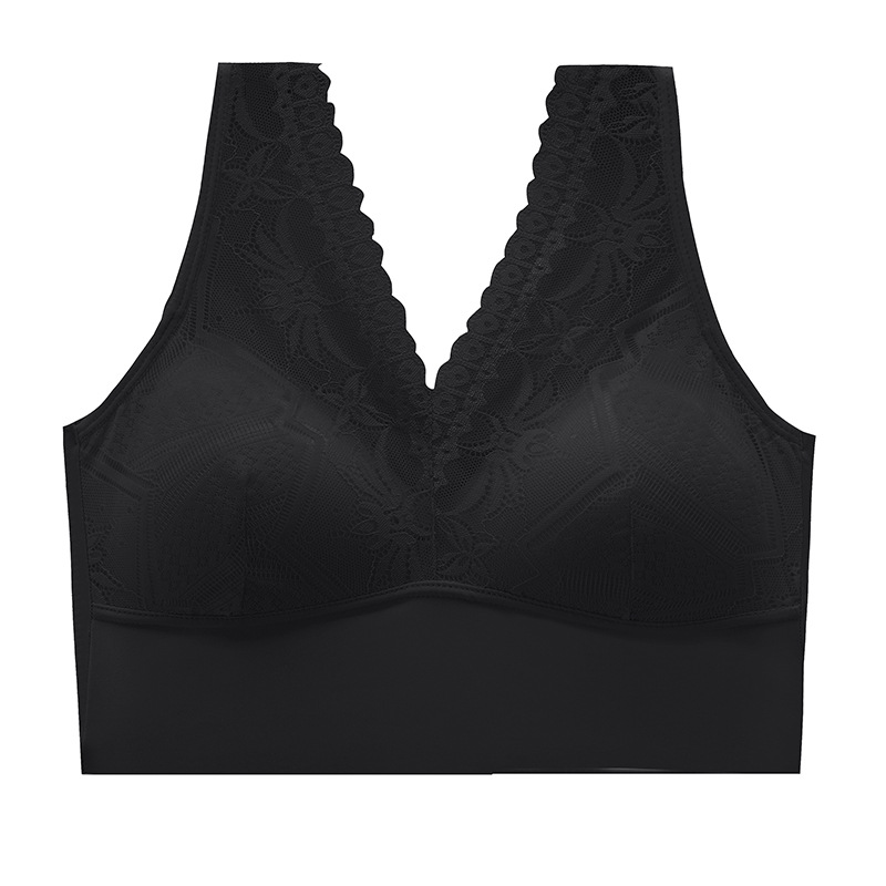 Lace beauty back V-cuello chaleco push up chaleco inalámbrico sujetador fijo Copa pecho-envoltura dormir ropa interior