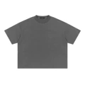 Washed dark gray (boxy short and wide style short sleeves)