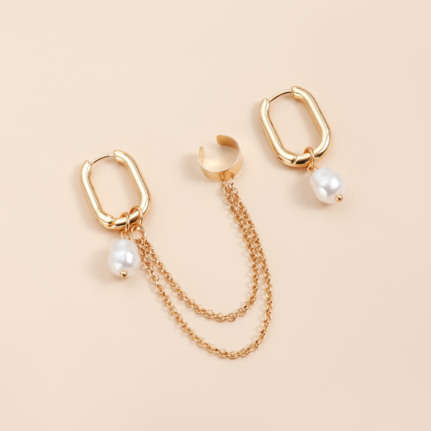 Orecchini pendenti con perle lusso clip orecchio eleganti_voghion.com