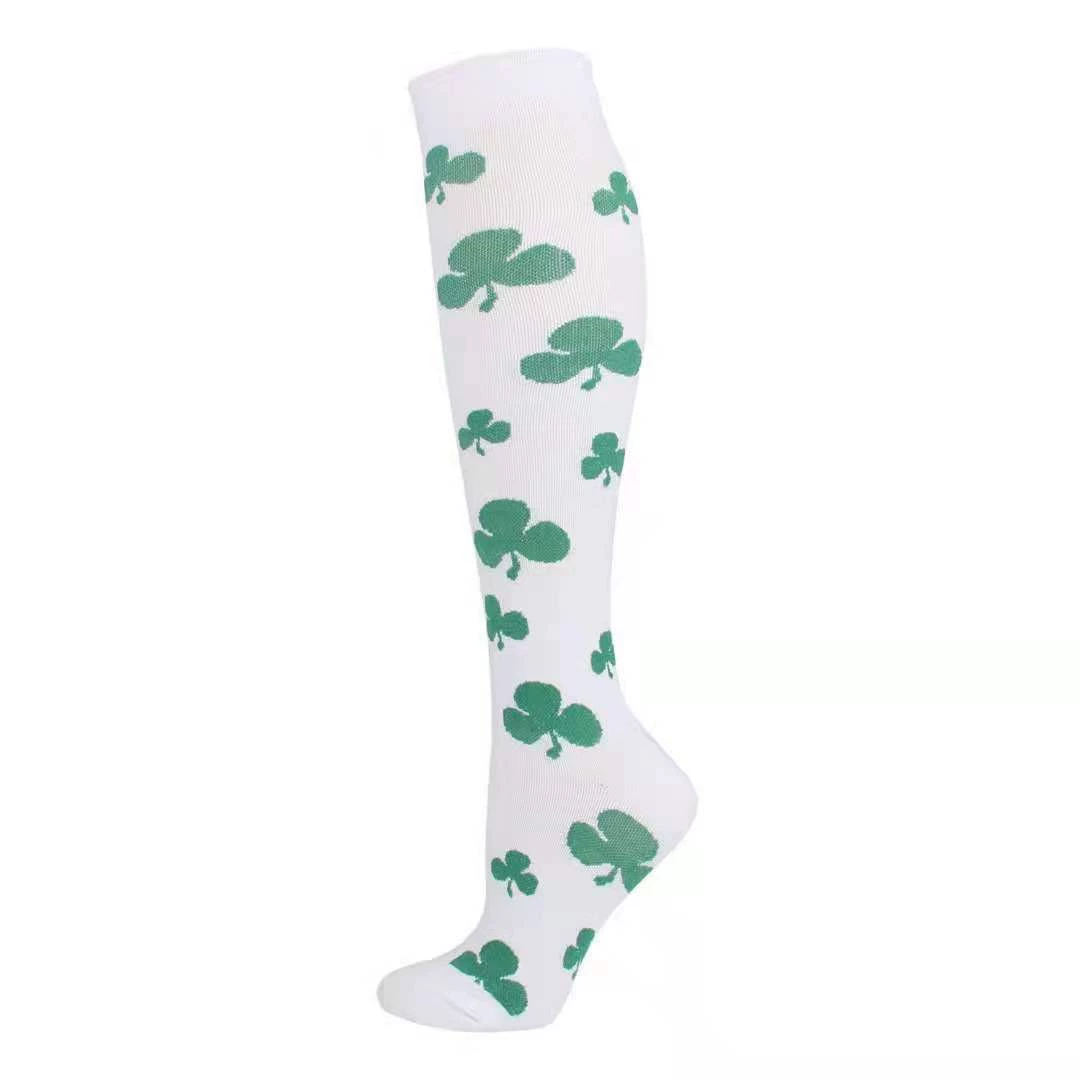 Compression Running Socks, Unisex Jacquard Knee-High Socks, Multiple Patterns, S/M & L/XL