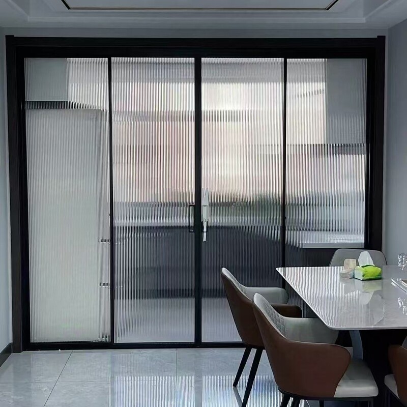 Kitchen balcony very narrow aluminum alloy sliding door sliding door pocket door invisible living room partition tempered glass wholesale factory