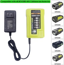 适用Ryb利优比OP403电动工具充电器40V锂电池电动工具充电器带USB
