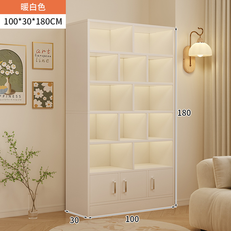 Estante de libros doméstico moderno y simple almacenamiento de suelo integrado contra la pared armario de almacenamiento sub-salón de estar mostrador de libros