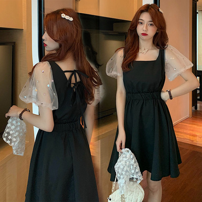 lactation Dress nurse summer Late stage Women's wear go out fashion Freaky puff sleeve Versatile Show thin
