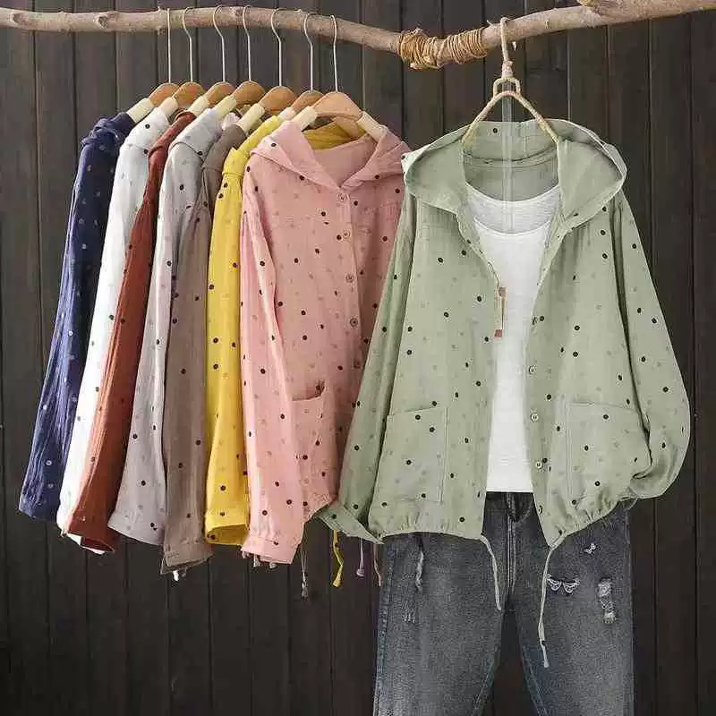 2025 новый стиль с принтом с капюшоном кардиган куртка на пуговицах для женщин оптовая волна