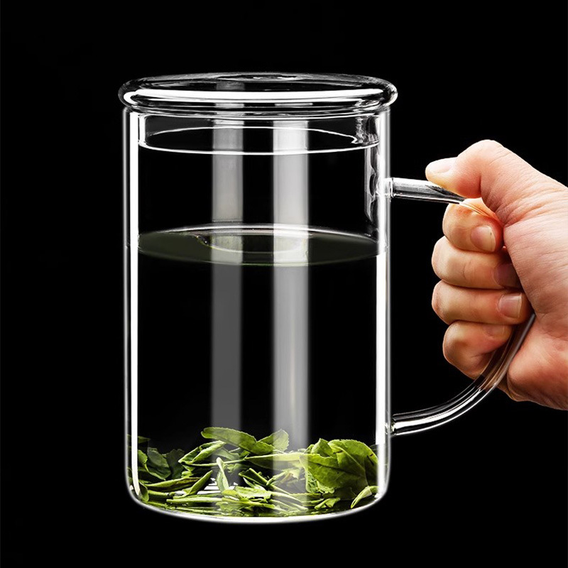 High Borosilicate Glass Large Capacity 1000ml Large Tea Cup Personal Office Drinking Cup for Men